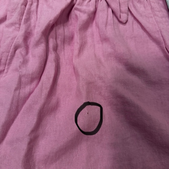 Old Navy Pink Fit & Flare Smocked Tie Front Linen Blend Sundress- Medium Petite - Picture 7 of 10